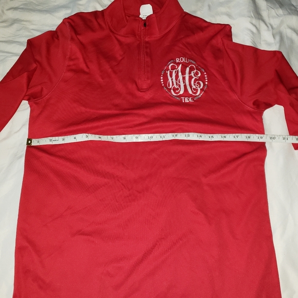 HHE initial long sleeve monogrammed pull over Red with Alabama Logo in the back - Picture 3 of 6
